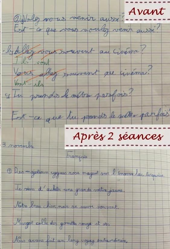 Exemple 2 avant et après rééducation
